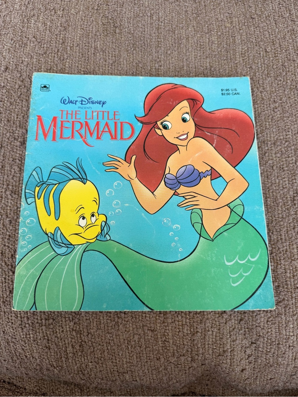 💛Vintage 1991 First Edition Disney The Little Mermaid Golden Look-Look Book